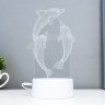 Светильник сенсорный "Дельфины" LED 7 цветов USB/от батареек белый RISALUX