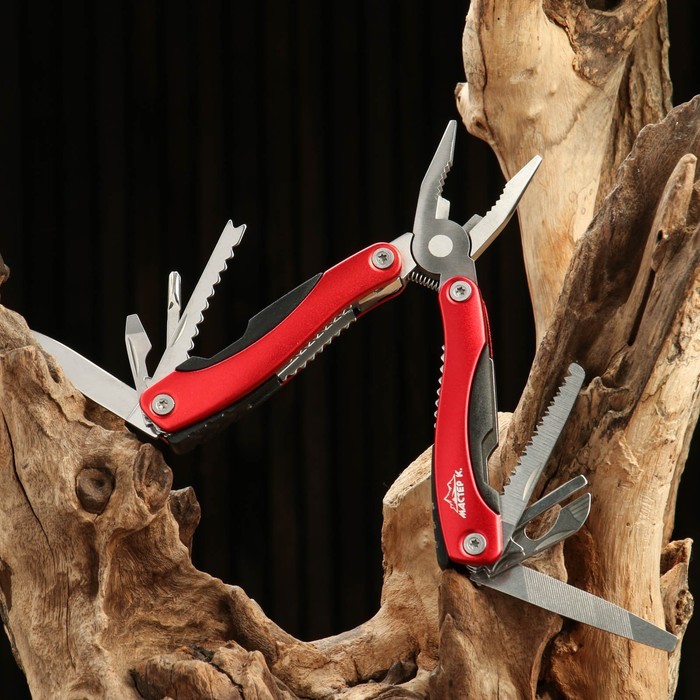 Мультитул 11в1 «Мастер К» в чехле, красный