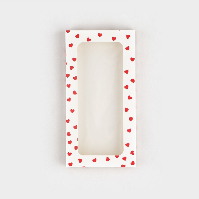 Коробка для шоколада «От всего сердца», с окном, 17.3 х 8.8 х 1.5 см