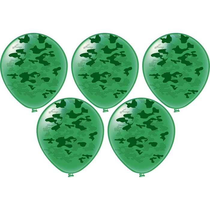 Шар латексный 12" «Камуфляж», 5-сторонний, набор 25 шт.