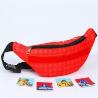 Сумка поясная "Бамбалби и Оптимус прайм", Трансформеры, красная, на липучках