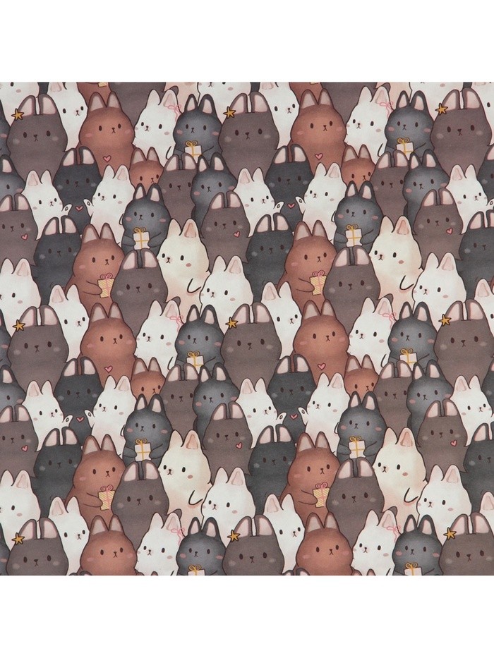 Бумага упаковочная крафтовая «Зайки», 70×100 см