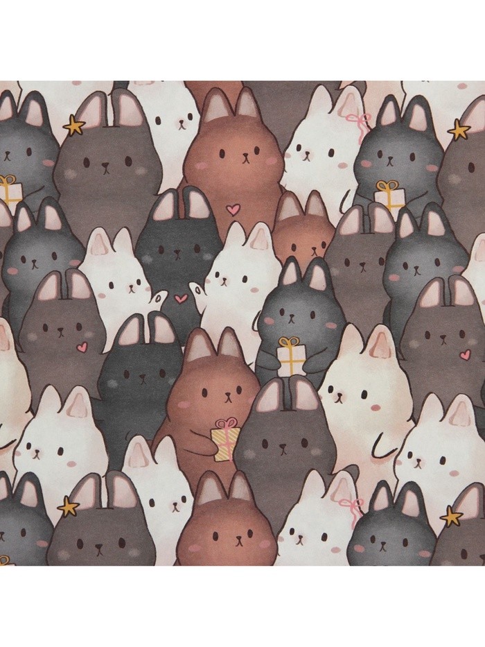 Бумага упаковочная крафтовая «Зайки», 70×100 см