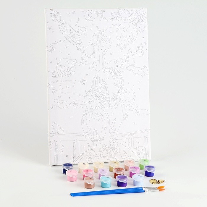 Картина по номерам на холсте с подрамником «Ночное небо» 20х30 см