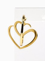 Серьги кольца с подвесом сердцем «Для нежного образа», 3 см