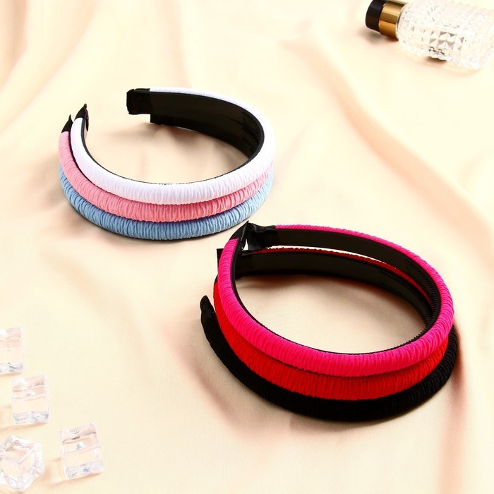 Ободок для волос "Космея" текстура полоски, 1,5 см, микс