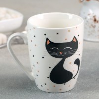 Кружка Доляна «Котик», 350 мл, 12,5x8,8x10,5 см