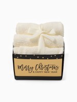 Набор махровых полотенец Merry Christmas, 3 шт., бежевые, 30×30 см, хлопок 340 г/м²