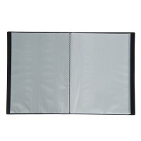 Папка с 60 вкладышами А4, 500 мкм, Calligrata, текстура «песок», чёрная