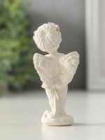 Фигурка гипс «Ангел с сердцем стоит», 8 см, белый
