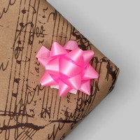 Бант - звезда №3.5, фасовка 8 шт., для упаковки подарков, МИКС