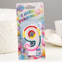 Свеча для торта «Цифра 9», 7 см