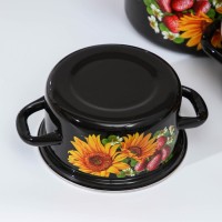 Набор кастрюль «Даша-1», 3 предмета: 1,5 л, 2,3 л, 3 л, индукция, цвет чёрный