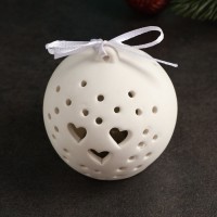 Фигура с подсветкой "Шар с сердечками" 7х7х7,5см