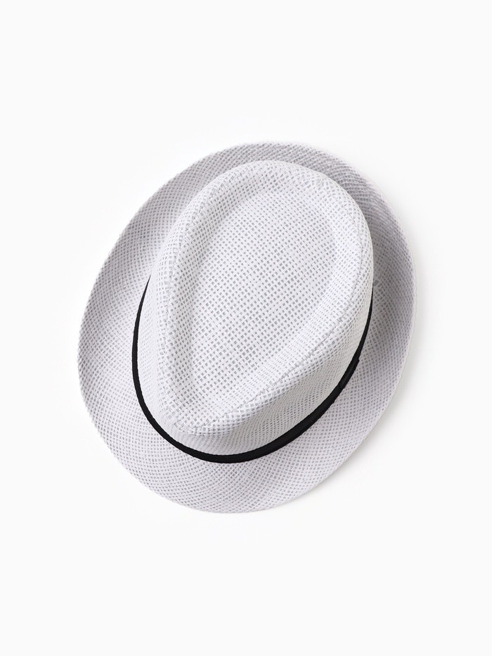 Шляпа мужская MINAKU "Плетеная", размер 58, цвет белый
