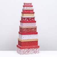 Набор подарочных новогодних коробок 10 в 1 «Исполнения желаний», 30×19×11.5 - 11×6×4 см