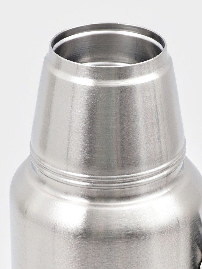 Термос Мастер К «Движение», 1.2 л, с кружкой, сохраняет тепло 18 ч, 36×11 см, нержавеющая сталь, серебристый