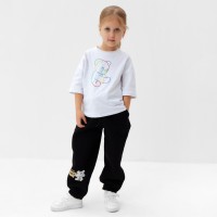 Брюки детские MINAKU: CRUSH, чёрные, рост 116 см