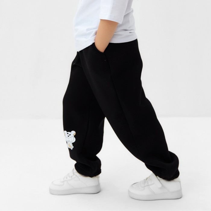 Брюки детские MINAKU: CRUSH, чёрные, рост 116 см