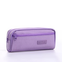 Косметичка-пенал на молнии с карманом, Style, сиреневая