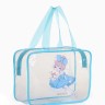 Косметичка-сумка на молнии для бассейна, с ручками, с принтом «Балерина», голубая