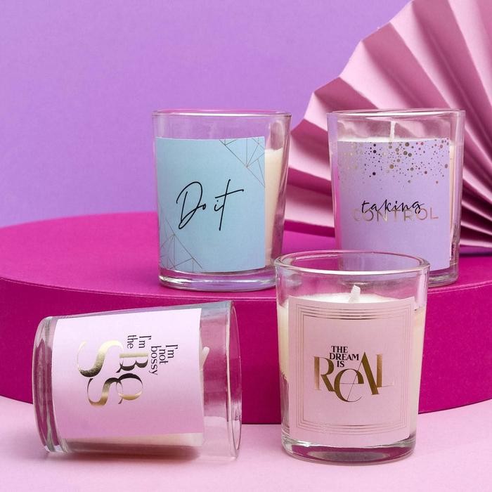 Свеча интерьерная в стекле «Для тебя» аромасвеча, размер 6 х 5 см, МИКС