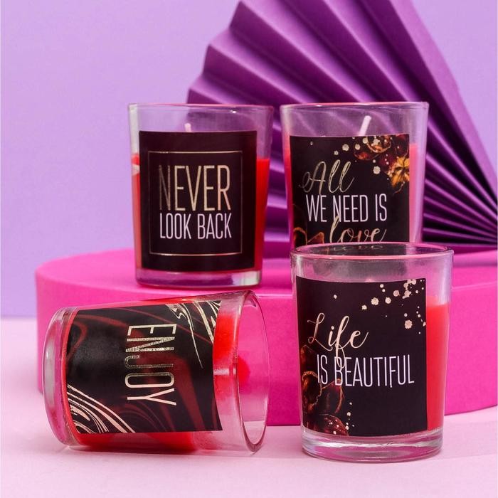 Свеча интерьерная в стекле «Для тебя» аромасвеча, размер 6 х 5 см, МИКС