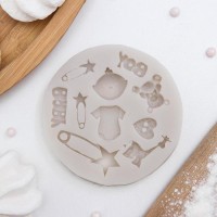 Молд силиконовый «Для новорождённого», 8×1 см, цвет МИКС