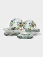 Столовый сервиз Доляна «Букет незабудок», 19 предметов: салатник 1 шт., тарелка десертная 6 шт., тарелка обеденная 6 шт., тарелка суповая 6 шт., ст...