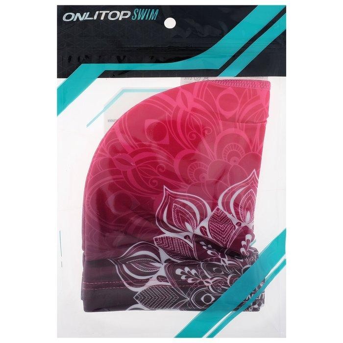 Шапочка для плавания взрослая, тканевая, обхват 54-60 см