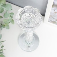 Подсвечник стекло на 1 свечу "Спираль с камешками" 22х7х7 см