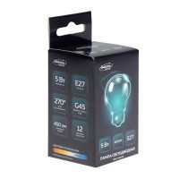 Лампа светодиодная Luazon Lighting, G45, 5 Вт, E27, 450 Лм, 4000 К, свечение нейтральное белое