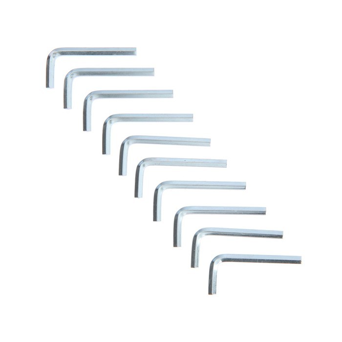 Ключ мебельный ТУНДРА, шестигранный Г-образный, сталь 45, 4 мм, 10 шт.