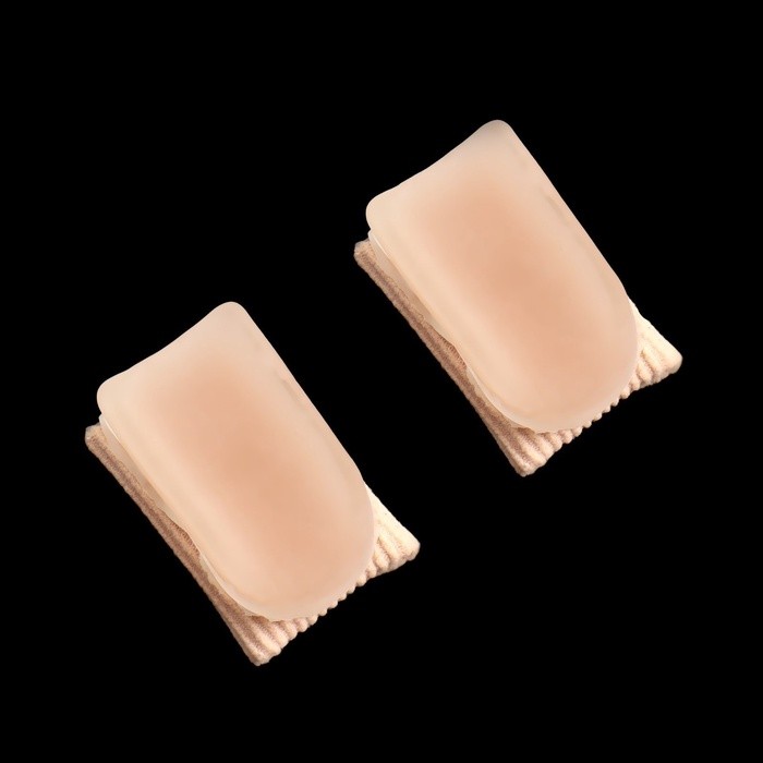Корректоры - разделители для больших пальцев, на манжете, силиконовые, 3.5×2.5 см, пара, бежевые