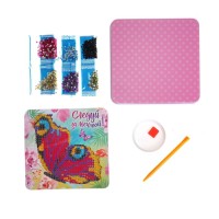 Алмазная мозаика с частичным заполнением на шкатулке «Бабочка», 14 х 14 см