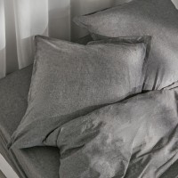 Простыня SL Home "Деним" 245*260 см, цв.темно-серый, 100% жатый хлопок