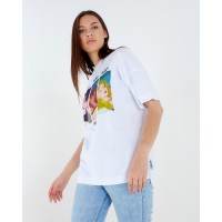 Футболка «Repeat» Принцессы oversize, цвет белый
