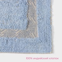 Коврик для дома Доляна «Вензель», 40×60 см, голубой