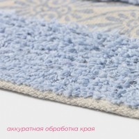 Коврик для дома Доляна «Вензель», 40×60 см, голубой