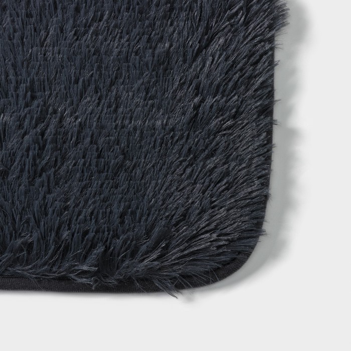 Набор ковриков для ванной и туалета Доляна «Пушистик», 2 шт., 40×50, 50×80 см, серый