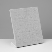 Подставка под кольца QF50 мест, флок, 20×9,7×24 см, цвет серый