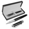 Ручка подарочная, шариковая «Классика», в кожзам футляре, чёрно-серебристая