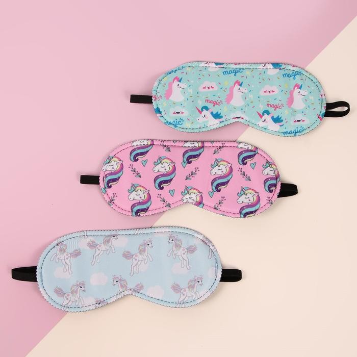 Маска для сна «Единороги», 19.5×8.5 см, резинка одинарная, рисунок МИКС