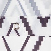 Штора для ванной водоотталкивающая Этель «Марокко», 145×180 см, цвет белый/чёрный, ткань оксфорд, 210гр/м2