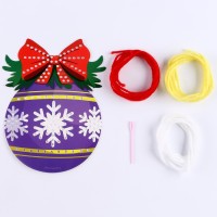 Вышивка пряжей на новый год «Ёлочный шарик»‎ на картоне, набор для творчества