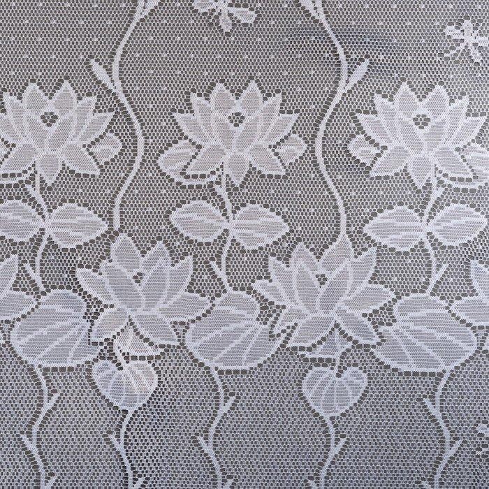 Тюль кухонная со шторной лентой, 200х165 см, цвет белый, 100% полиэстер