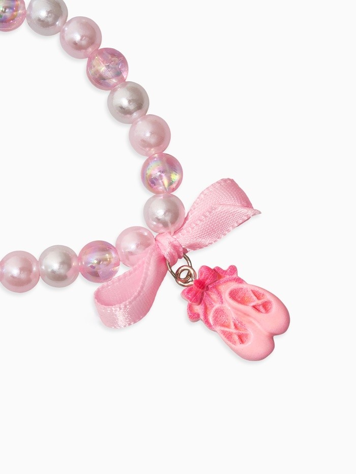 Браслет детский «Выбражулька. Пуанты, бант», бело-розовый