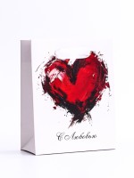 Пакет подарочный вертикальный «Сердце», S 12×15×5.5 см