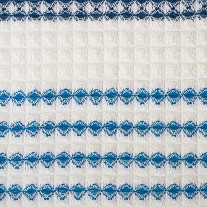 Полотенце вафельное Этель "Waffle" 70х140 см, цвет коричнево-голубой, 100% хлопок, 280 гр/м2