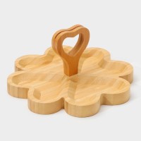 Менажница Доляна «Цветок», 19.5×19.5 см, 4 секции, бамбук